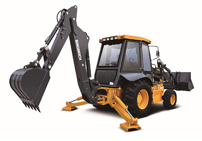 SINOMACH Small 630 Backhoe Loader Machine حجم الإطارات الخلفية 19.5L-24R4-12PR